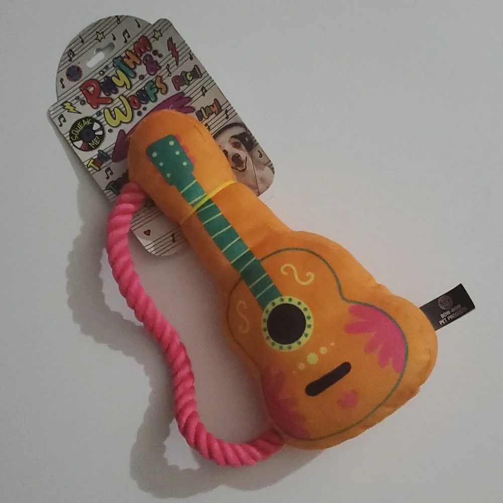 Bow Wow Rhythm & Woofs Guitar Squeak Toy-OS